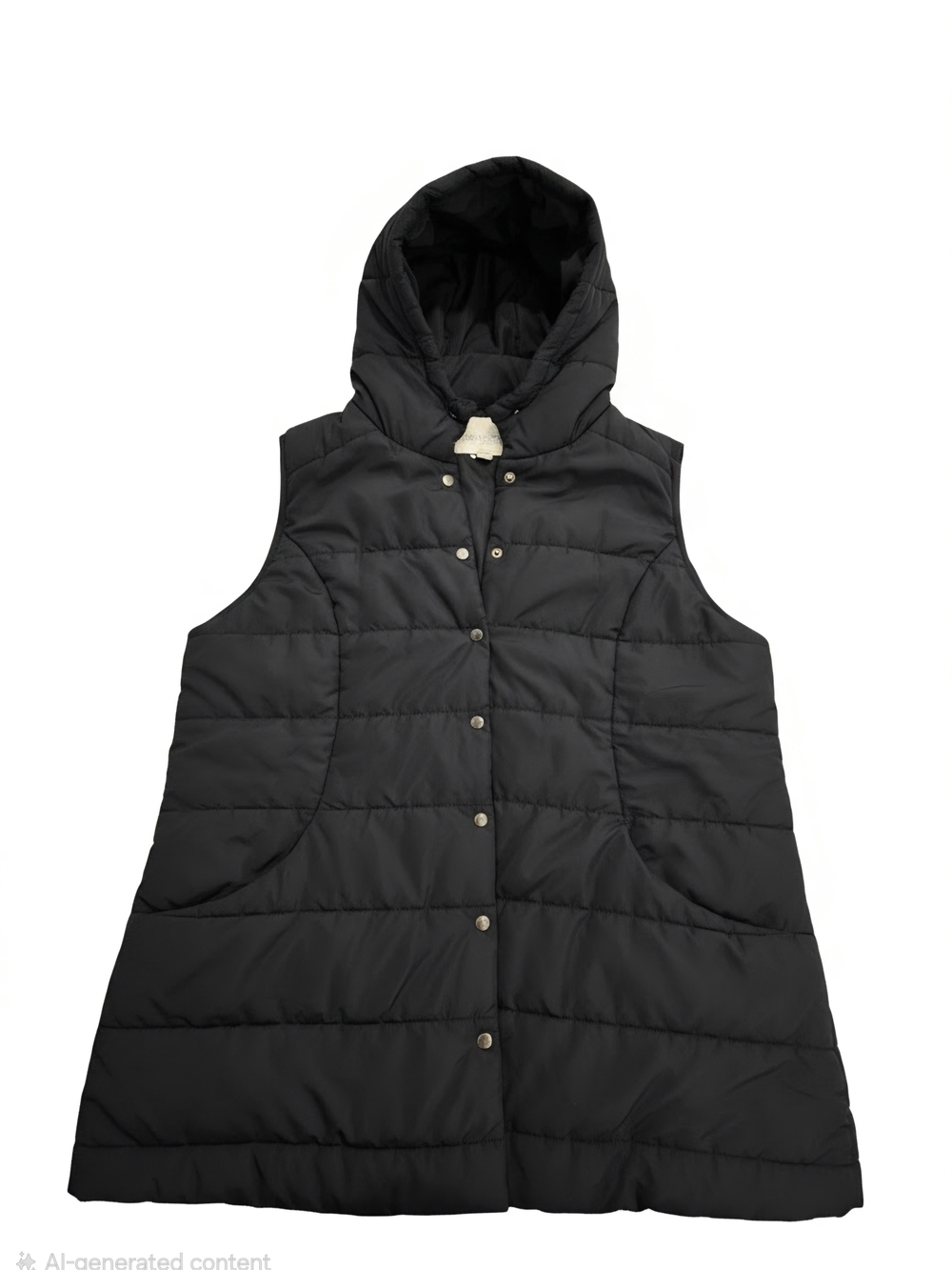 Coldwater Creek Black Hooded Puffer Vest XL